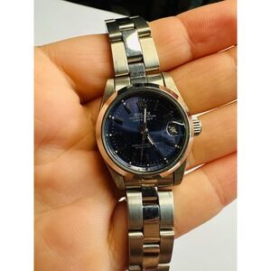 Woman's blue mechanical watch